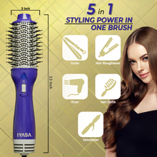 Blowout Hot Air Hair Dryer Brush - Violet & Gold