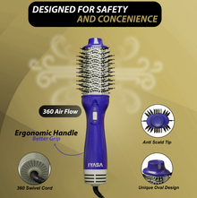 Blowout Hot Air Hair Dryer Brush - Violet & Gold