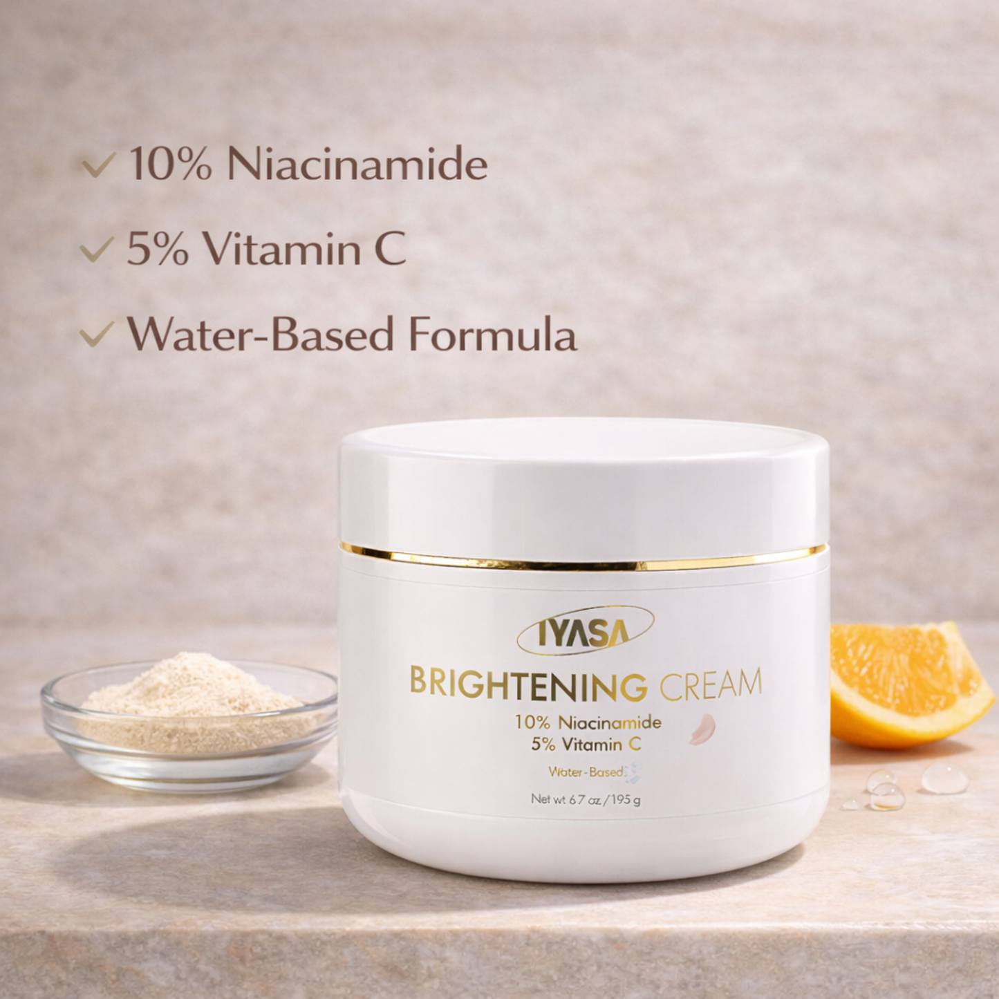 Water-based Brightening Cream - 5% Vitamin C & 10% Niacinamide