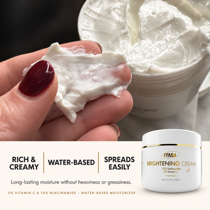 IYASA Brightening Cream texture - rich, creamy, water-based, spreads easily